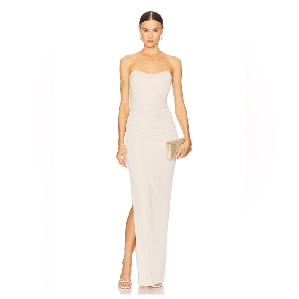Katie May Strapless Sway Gown in Champagne
